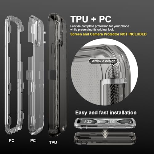 Follaroma for iPhone 11 Case, 6.1 inch, Crystal Gray | Heavy Duty Shockproof Protection Phone Cases, Anti-Drop, Military Grade Dual Layer Transparent Rugged Protective Cover - color: Gray, size: iPhone 11 6.1’