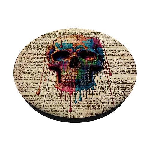 Aesthetic Boho Skull Graffiti - Trippy Hippie Gothic Skull PopSockets Swappable PopGrip