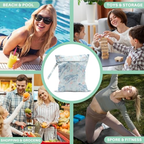 Turtle Wet Dry Bags for Diaper Waterproof Swimsuit Washable Reusable Bag for Beach Diapers Dirty Yoga Gym Clothes Plant Gifts for Men Women Friend - color: Turtle2