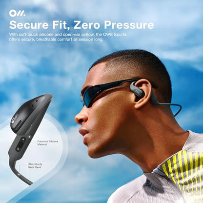 Oladance OWS Sports True Wireless Open-Ear Headphones, IPX8, 15H Playtime - color: Grey