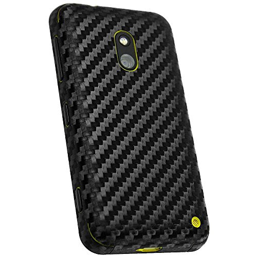 Armorsuit MilitaryShield Black Carbon Fiber Skin Wrap Film + HD Clear Screen Protector for Nokia Lumia 620 - Anti-Bubble Film