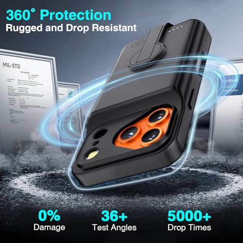 BOPPS 2025 New Battery Case for iPhone 17 Pro Max with Stand,Ultra Slim 8500mAh Portable Rechargeable Strong Protective Extended Charger Cover for iPhone 17 Pro Max Charging Case-6.9inch Black - size: iPhone 17 Pro Max