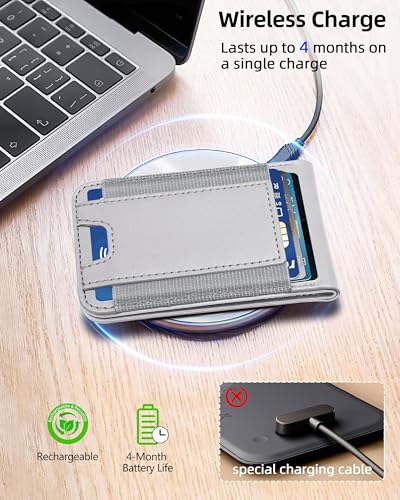 for Magsafe Wallet Works with Apple Find My, Leather Magnetic Phone Wallet - color: Gray