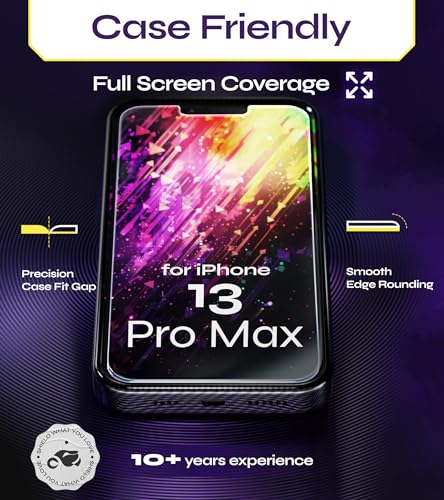 Defenslim for iPhone 13 PRO MAX Screen Protector (2Pack), Easy Auto-Dust & Align Install Kit, 6.7" Tempered Glass, 9H Hardness, Ultra HD Clear, Case Friendly, WonderShield