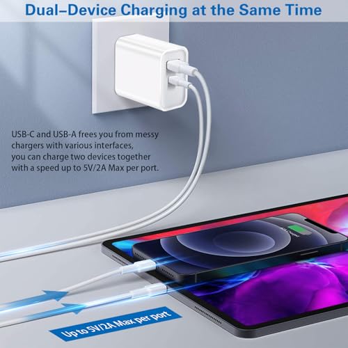 20W USB C Fast Charger 4Pack Dual Port Power Delivery+Fast Charger 3.0 Plug - color: White