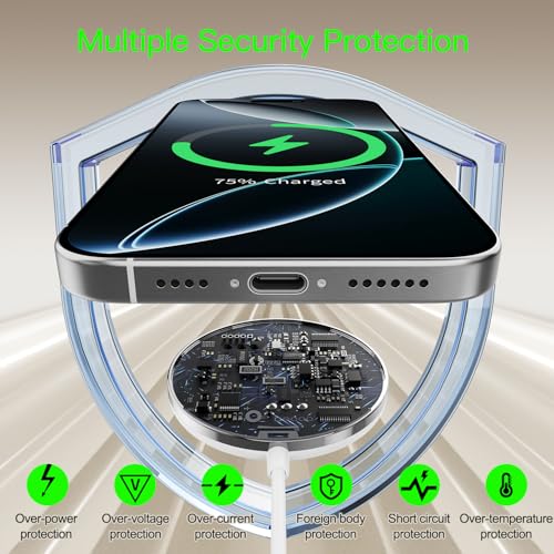 New for 15W MagSafe Charger: Magnetic Wireless Charging Pad for iPhone 17 16 15 14 13 12 Series AirPods 4-2 Pro, Strong Magnet, with PD20W Charging Block, Ultra-Thin Portable(2Pack 5FT) - color: Warm white