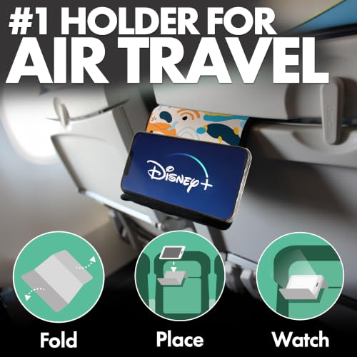 Flight Flap Airplane Phone Holder - Foldable Phone Stand for Plane Travel - color: Boho Blue, size: Large
