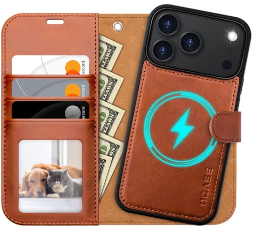 OCASE for iPhone 17 Pro Detachable Wallet Case with Card Holder, 2 in 1 PU Leather Flip Folio with RFID Blocking Stand Wrist Strap Shockproof Phone Cover 6.3 Inch 2025, Brown - color: Brown, size: iPhone 17 Pro