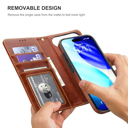 Bocasal Detachable Wallet Case Card Holder for iPhone 17 Air, Brown - color: Brown