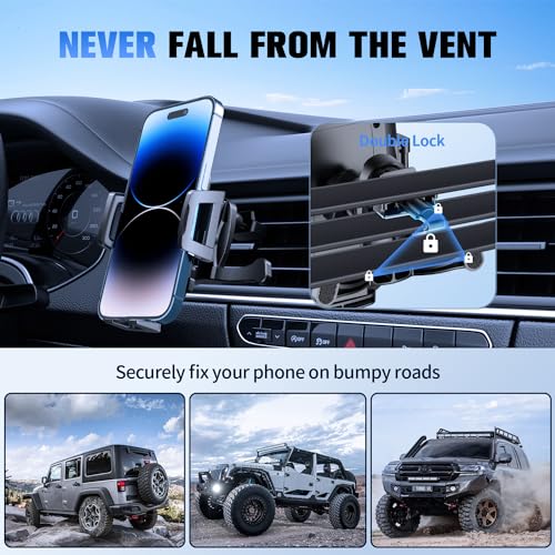 SUUSON Upgraded 3-in-1 Car Phone Holder Mount for Car, Carbon Black