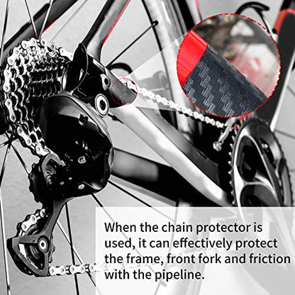 Outus 3 Pieces Bicycle Chainstay Protector - color: 1 Clear + 2 Black