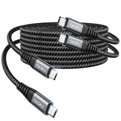 Dasku 2 Pack 6FT USBC to USBC Cable, 60W Fast Charging, Compatible with iPhone 16/15 Pro Max, Samsung Galaxy S24/S23/S22, MacBook/iPad - color: Black, size: 6FT 2Pack, style: 60W USB C to USB C