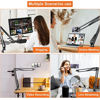 VRIG Overhead Phone Mount Stand for Bed with Magsafe, Articulating Arm Cell Phone Holder for Desk, Cell Phone Holder for Live Streams, Zoom Calls, Online Teaching, Selfies, Remote Working - size: Standard Model
