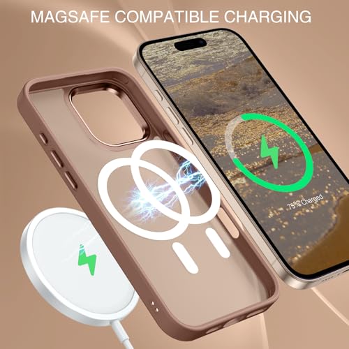 BENTOBEN Magnetic for iPhone 16 Pro Max Case,(Compatible with MagSafe) (Military Grade Drop Protection) Slim Translucent Matte Shockproof with Anti-Fingerprint Phone Case 6.9",Desert Titanium - color: Desert Titanium