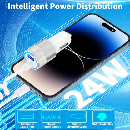 iPhone Car Charger Fast Charging【Apple MFi Certified】4.8A Car Phone Charger - color: Jet Black