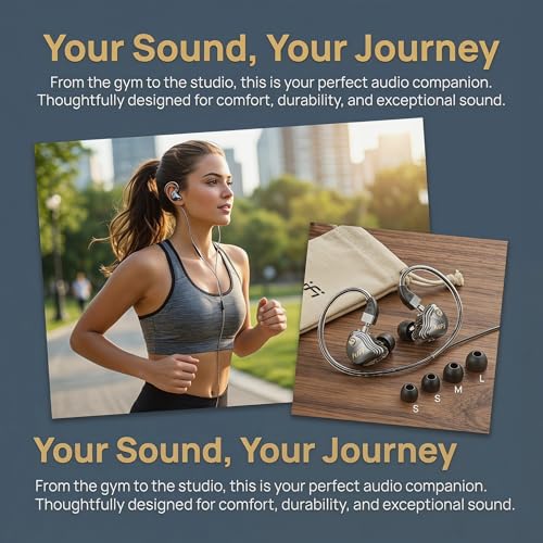 3.5mm Wired IEM Earbuds with Mic, 10mm Driver, Detachable Cable - color: Black, size: 3.5mm