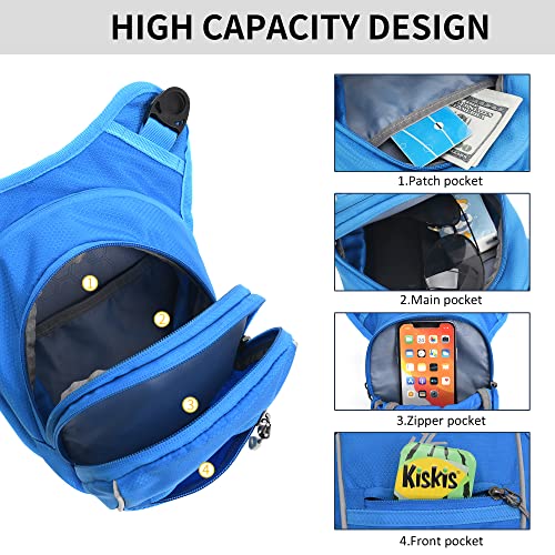 Peicees Motorcycle Leg Bag for Men Womens Thigh Bag, Expandable - color: Blue