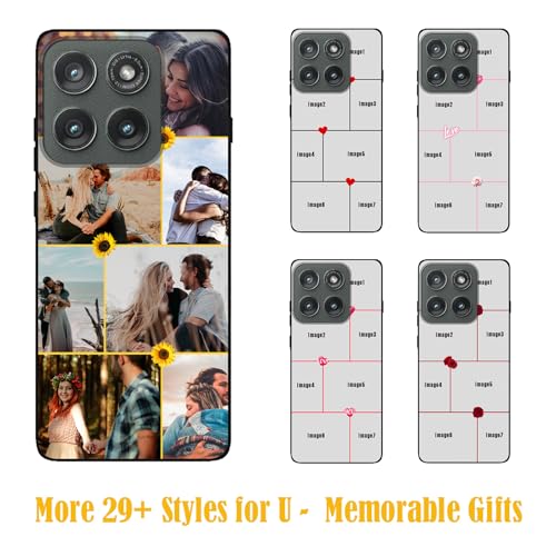 Custom for Motorola Moto Edge 2025 Case Persoanlized Photo Collage - Multi Pictures/Images Name Designed,Customize Soft Thin Slim Smartphone Cover Love Gift Him her - color: 03 Collage Sunflower
