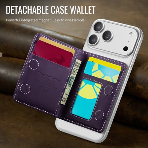 Defencase for Magsafe Wallet Magnetic Card Holder RFID Blocking, R-Purple - color: Retro Purple