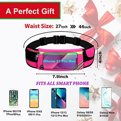 AIKENDO Women Fanny Pack Running Belt,Belt Bag Phone Holder - color: Pink