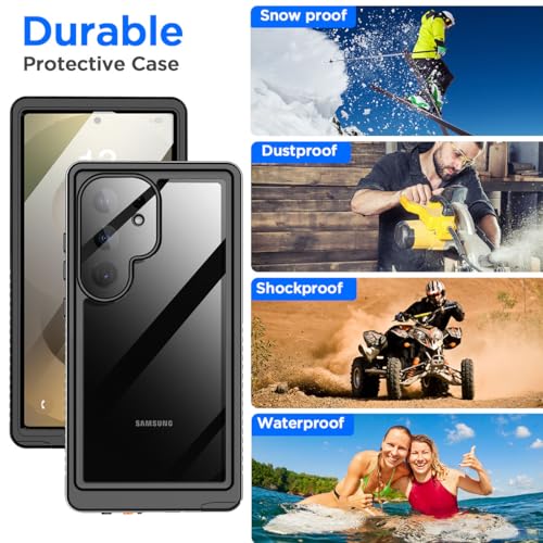 AICase for Samsung Galaxy S25 Ultra Case Waterproof, Clear Water Proof Shockproof Snowproof Dustproof Full Body Rugged Transparent Underwater Phone Case for Galaxy S25 Ultra Built-in Screen Protector - size: Galaxy S25 Ultra