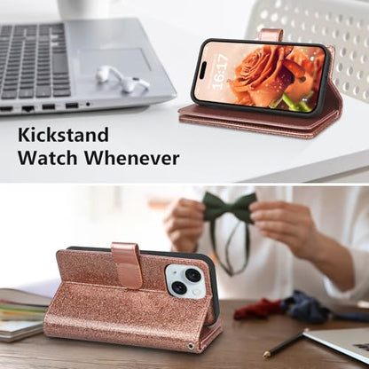 Varikke for iPhone 15 Case Wallet Strong Magnetic Detachable, Rose Gold - color: (Standard) Rose Gold, size: iPhone 15 6.1"