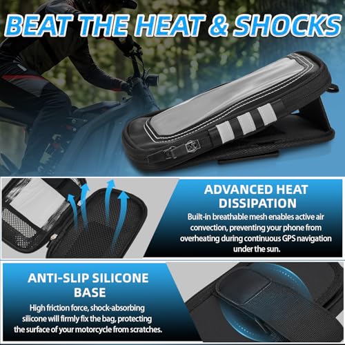CHANGCHENG E-Dirt Bike Battery Cover Bag Phone Pouch with Touch Screen | Front Frame Pouch,Adjustable Viewing Stand &Hidden Pocket, Extended Strap for Surron Light Bee,Talaria ,E Ride Pro,Yozma In10