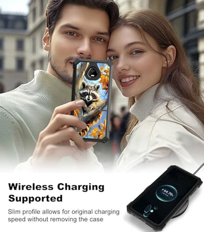 for Schok Volt Sv67q Sv67332 Case with Screen Protector, Military Grade Drop Protection, Dual Layer Hybrid Shockproof Protection TPU Phone Case for Schok Volt Sv67q, Raccoon Perched - color: Raccoon Perched