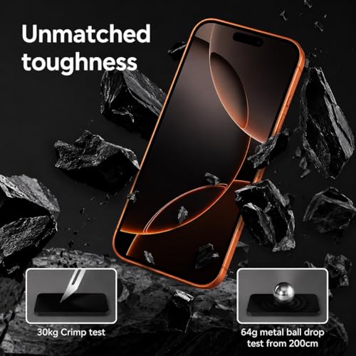 1stcase Tempered Glass [EasySetup Master] Screen Protector [2-pack Set] for iPhone 16 Pro/17/17 Pro [Case Friendly] - Clear