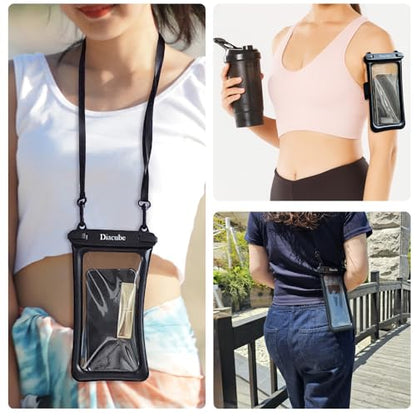 2-Pack Waterproof Phone Pouch, Universal IPX8 Floating Waterproof Case with Adjustable Lanyard for All Phones [Up to 8.3"] Beach, Waterpark & Travel Essentials - White - color: White