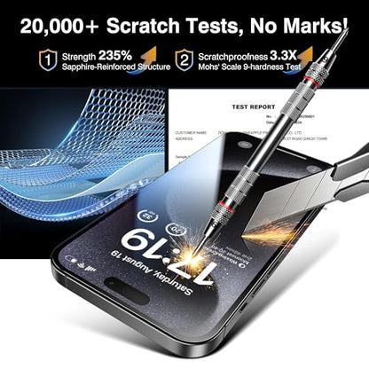 EZ-GLAZ-4+2 Pack for iPhone 15 Pro Screen Protector (6.1") HD Clear - size: iPhone 15 Pro