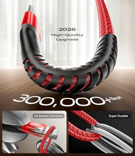 USB C to C Cable 60W Fast Charging 6FT USB C to USB C Cable for CarPlay - color: Red, size: 3FT, style: USB A to USB C