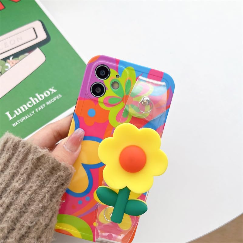 Lanyard Case Compatible with iPhone 16 Pro Max Case 6.9 inch,Crossbody case with Strap and Wrist Band,Unique Cute Kawaii Colorful Painting Flowers Design for Girls and Women - color: For iPhone 16 Pro Max