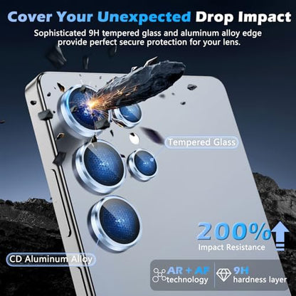 imluckies for Samsung Galaxy S25 Ultra Camera Lens Protector, AR+AF Tempered Glass & 9H Anti-Scratch Metal Individual Lens Cover, HD Clear Camera Protection for S25Ultra, Titanium Blue - color: Blue