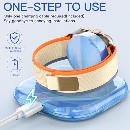 for Apple Watch Charger Stand, Magnetic Fast Charging Dock Portable Design - color: Marble Blue