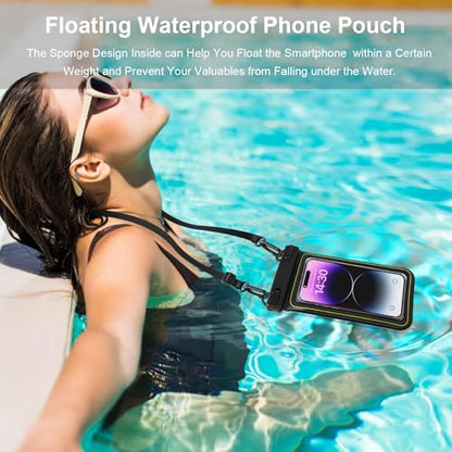 IP68 Waterproof Phone Pouch Floating, Up to 6.7",Black - color: Black, size: Up to 6.8"