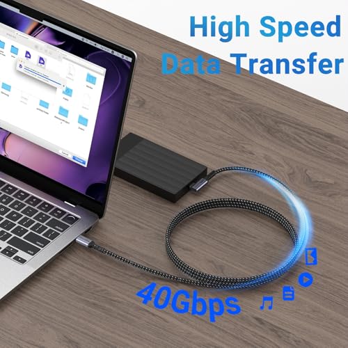 Long USB C to USB C Cable 6.6FT 2 Packs, 240W USB 4 Right Angle - size: 240w - 6ft, 6ft