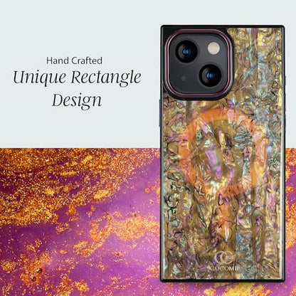 COCOMII Rectangle for iPhone 14/iPhone 13 Case, Eclipse Abalone Shell | Compatible with MagSafe Wireless Charging, Shockproof 10ft Drop Protection, Camera & Screen Protection, Premium Glossy Finish - color: Eclipse Abalone Shell, size: iPhone 14/iPhone 13