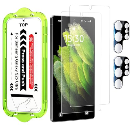 Esanik for S25 Ultra Anti Reflective Screen Protector, Anti-Glare & Fingerprint Unlock Compatible, Matte PET Film [Non-Glass], Auto-alignment Frame, Anti-Fingerprint, Smooth as Silk, 2+2 Pack - size: S25 Ultra-6.9 inch