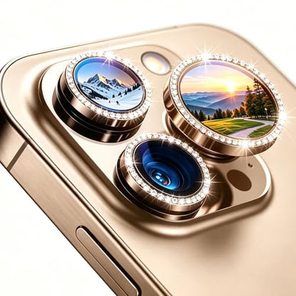 KLEVCOOZ for iPhone 16 Pro/iPhone 16 Pro Max Camera Lens Protector Bling