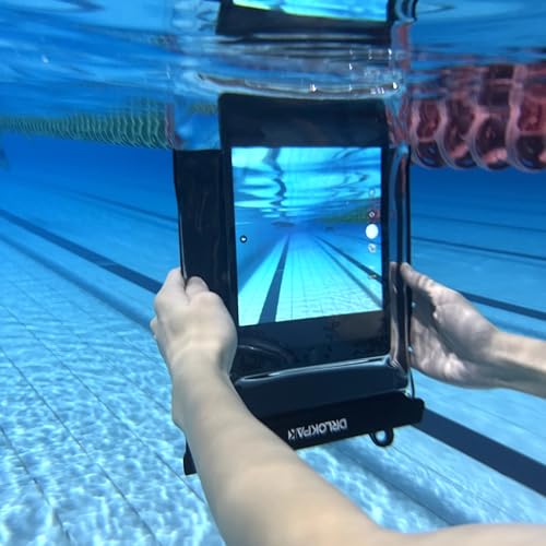 DRLOKPAK Waterproof eReader Case Cover Tablet Holder Floating Dry Bag Pouch for Kindle Paper White Oasis Fire 7 HD 8 Nook HD 9 Kobo Libra 2 iPad mini Tab 7 Nexus 7 - color: Black, size: 8.5inch