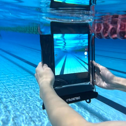 DRLOKPAK Waterproof eReader Case Cover Tablet Holder Floating Dry Bag Pouch for Kindle Paper White Oasis Fire 7 HD 8 Nook HD 9 Kobo Libra 2 iPad mini Tab 7 Nexus 7 - color: Black, size: 8.5inch