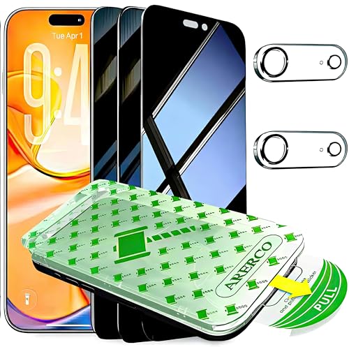 3 Pack for iPhone 17 Air Privacy Screen Protector +2 Lens Cover - size: iPhone 17 Air (6.6 inch)