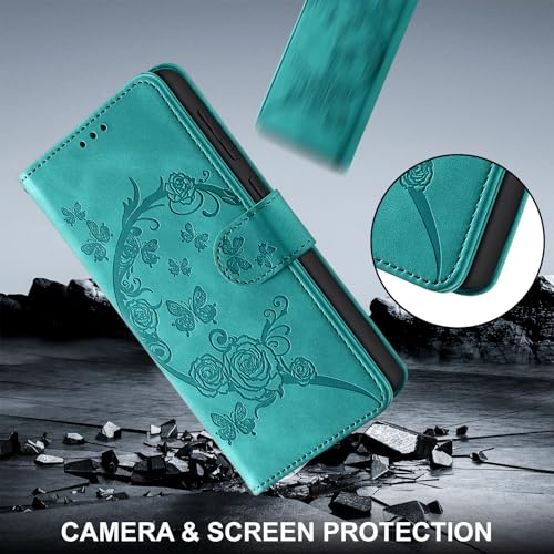 Wallet Case for Motorola Moto G Power (2025), Turquoise | RFID Blocking, Magnetic Closure, Card Holder, Kickstand, Shockproof Flip Cover - color: Turquoise