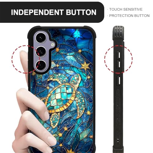 for Samsung Galaxy S24/S25 Case,Soft Silicone Shockproof Bumper Camera Protection Phone Case-Glass Star Turtle - color: Glass Star Turtle, size: Samsung Galaxy S24/S25