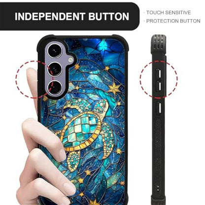 for Samsung Galaxy S24/S25 Case,Soft Silicone Shockproof Bumper Camera Protection Phone Case-Glass Star Turtle - color: Glass Star Turtle, size: Samsung Galaxy S24/S25