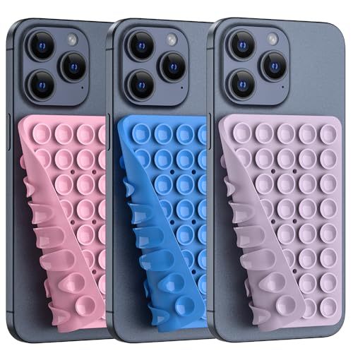 Double Sided Silicone Suction Phone Holder Mount, Silicon Accessory for iPhone and Android, Hands-Free Mirror Shower Phone Holder, TikTok Videos and Selfies (Combo E) - color: Combo E