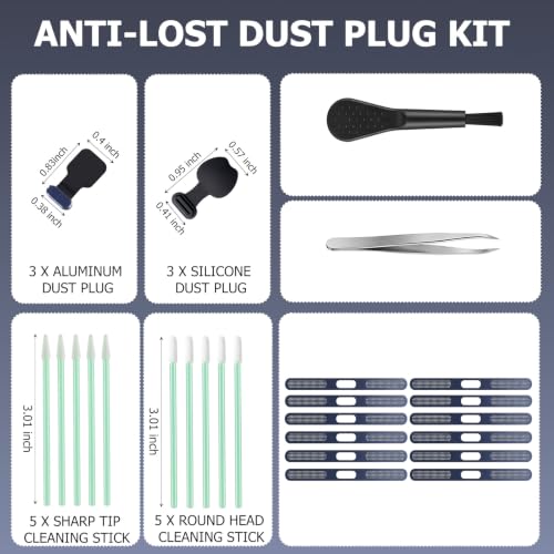 30Pcs Metal USB C Dust Plug with Speaker Dust Cover iPhone 17 Pro Max Blue - size: for 17 Pro Max Blue