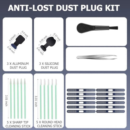 30Pcs Metal USB C Dust Plug with Speaker Dust Cover iPhone 17 Pro Max Blue - size: for 17 Pro Max Blue