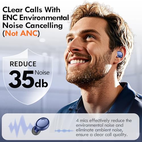 Lanteso True Wireless Earbuds Bluetooth 5.4, in Ear Headphones - color: Blue